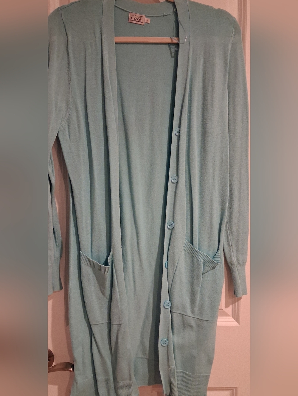 Cielo Pale Blue Knit Cardigan Top